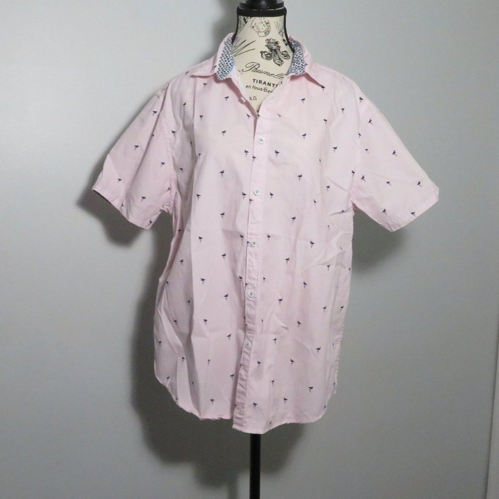 Men`s Polo Shirt Pink  size Large Slim fit in Excellent Condition,Never worn